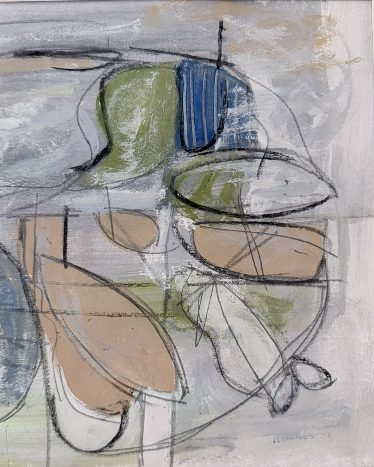 David Holmes (1940-2010), ‘Composition 7’ 1977, abstract painting on paper