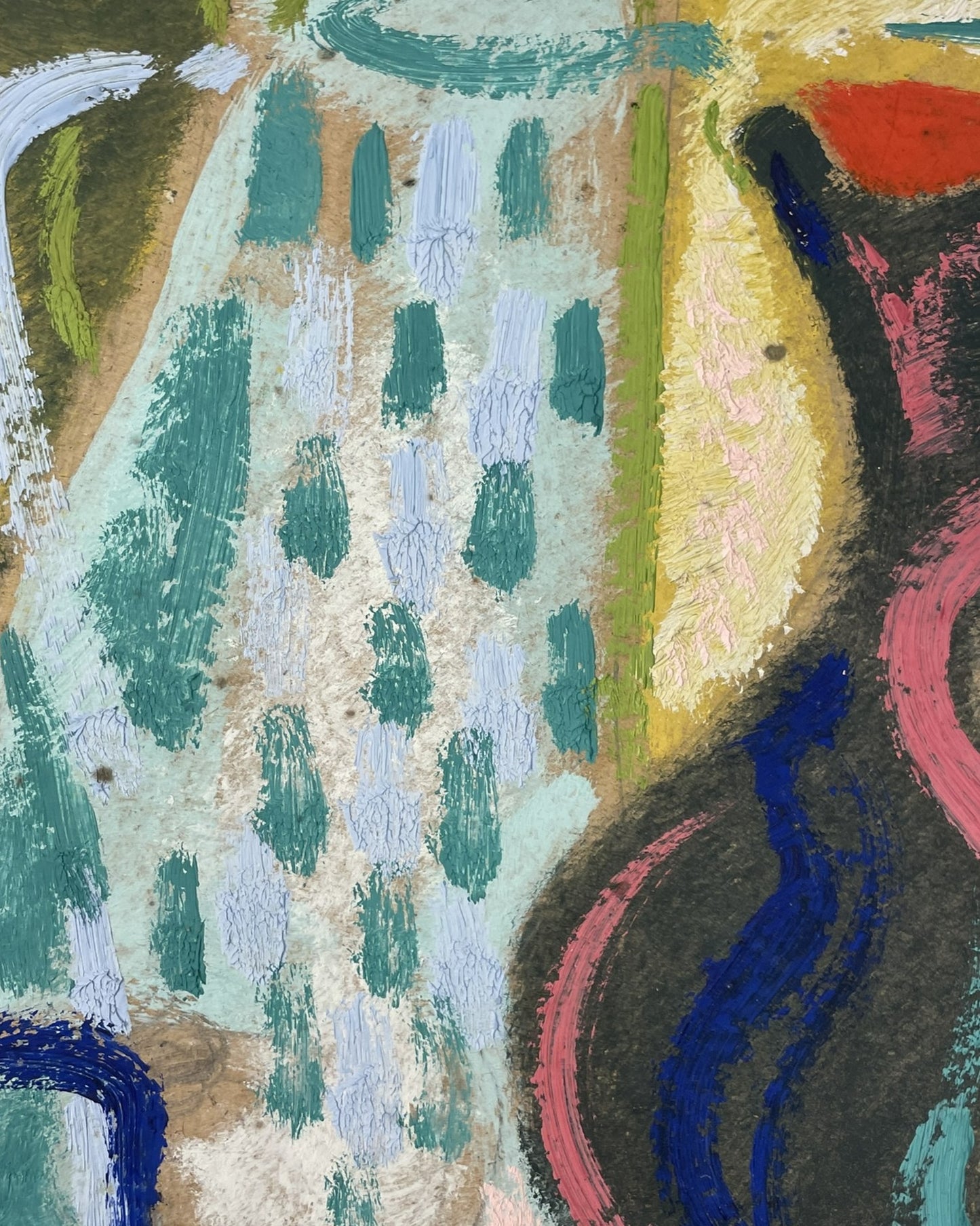 Modernist Still Life Painting in Vibrant Impasto