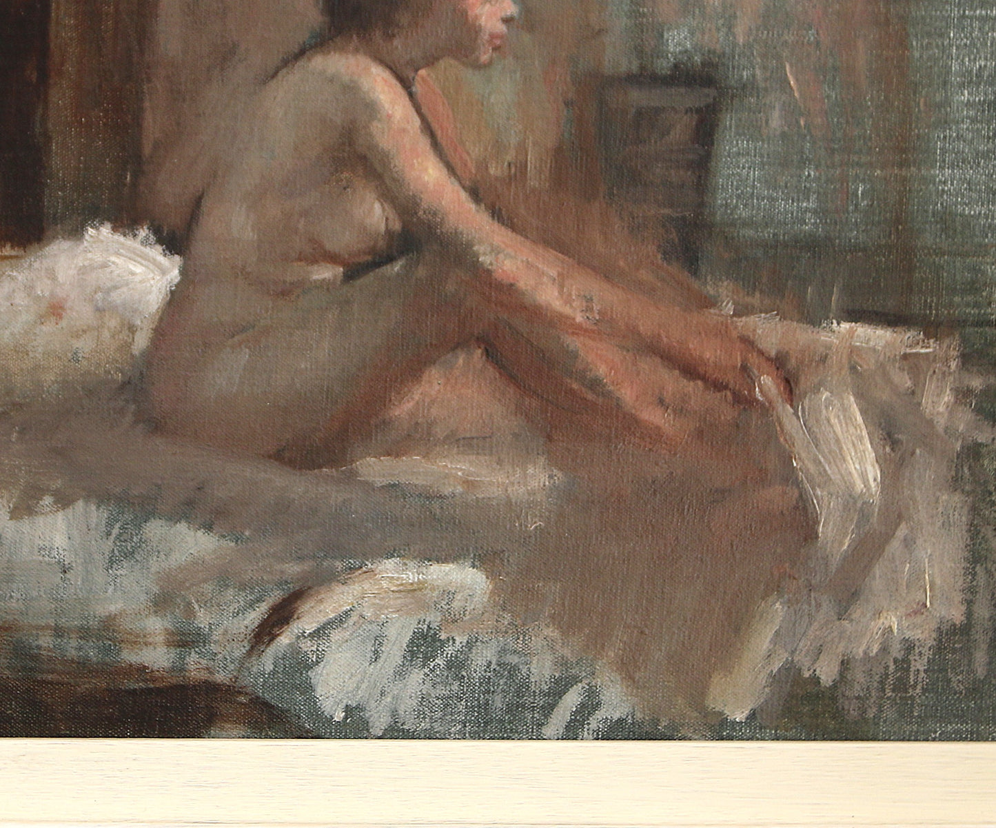 Bernard Dunstan RA PPRWA (1920-2017) - Female Nude on Bed | Oil on Canvas