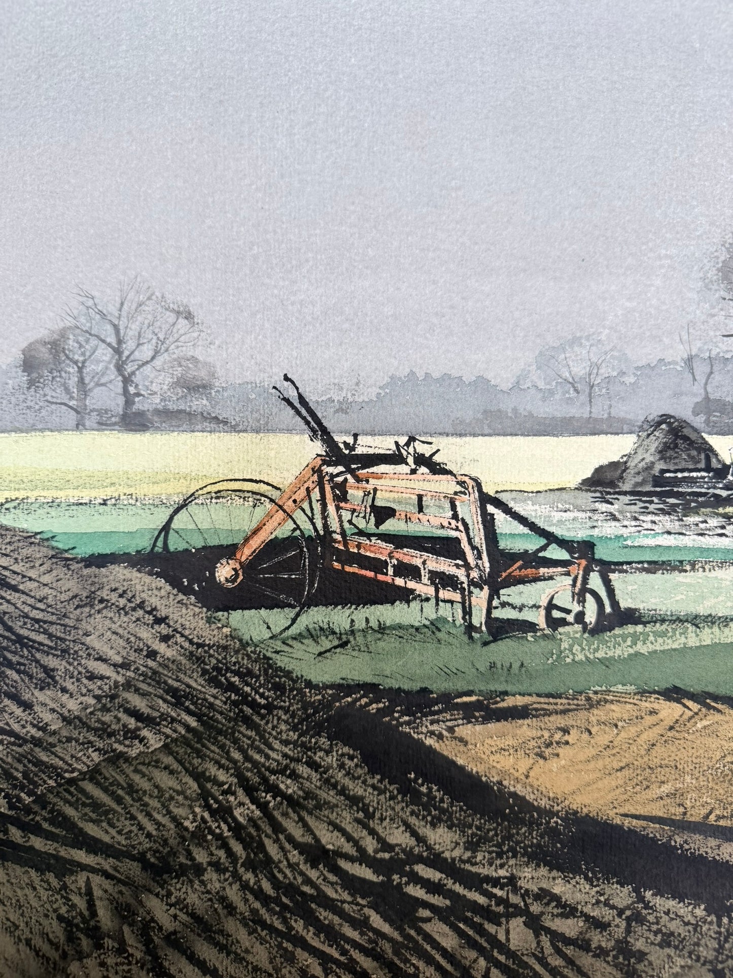 Rowland Hilder OBE (1905-1993)  Landscape with Haystack  Watercolour and ink