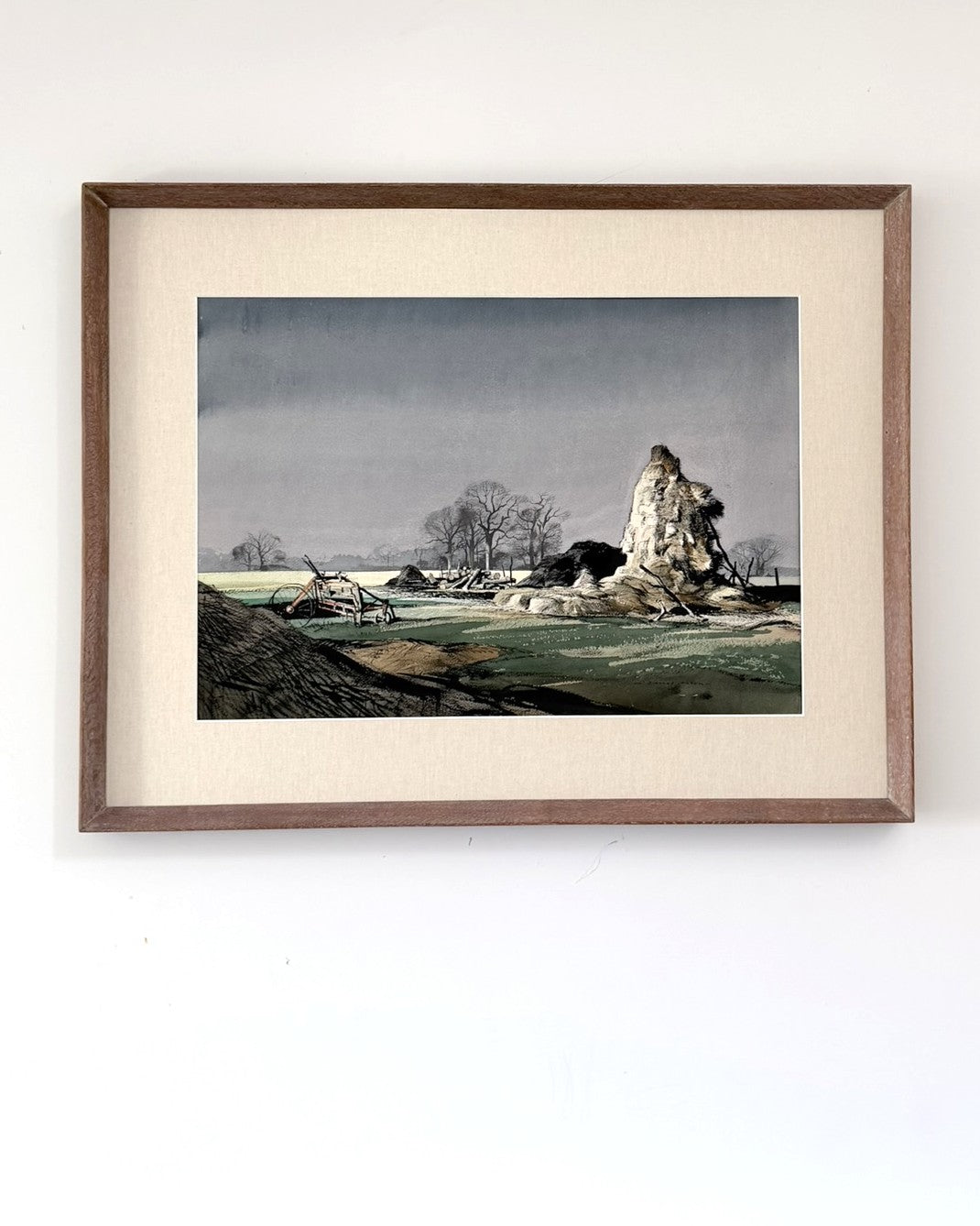 Rowland Hilder OBE (1905-1993)  Landscape with Haystack  Watercolour and ink