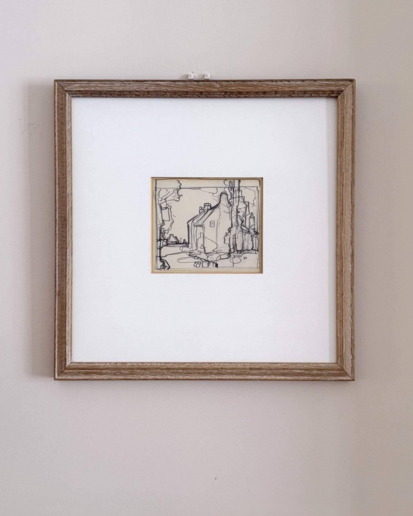 Calver Cottages, Derbyshire by Stanley Royle, drawing in pencil