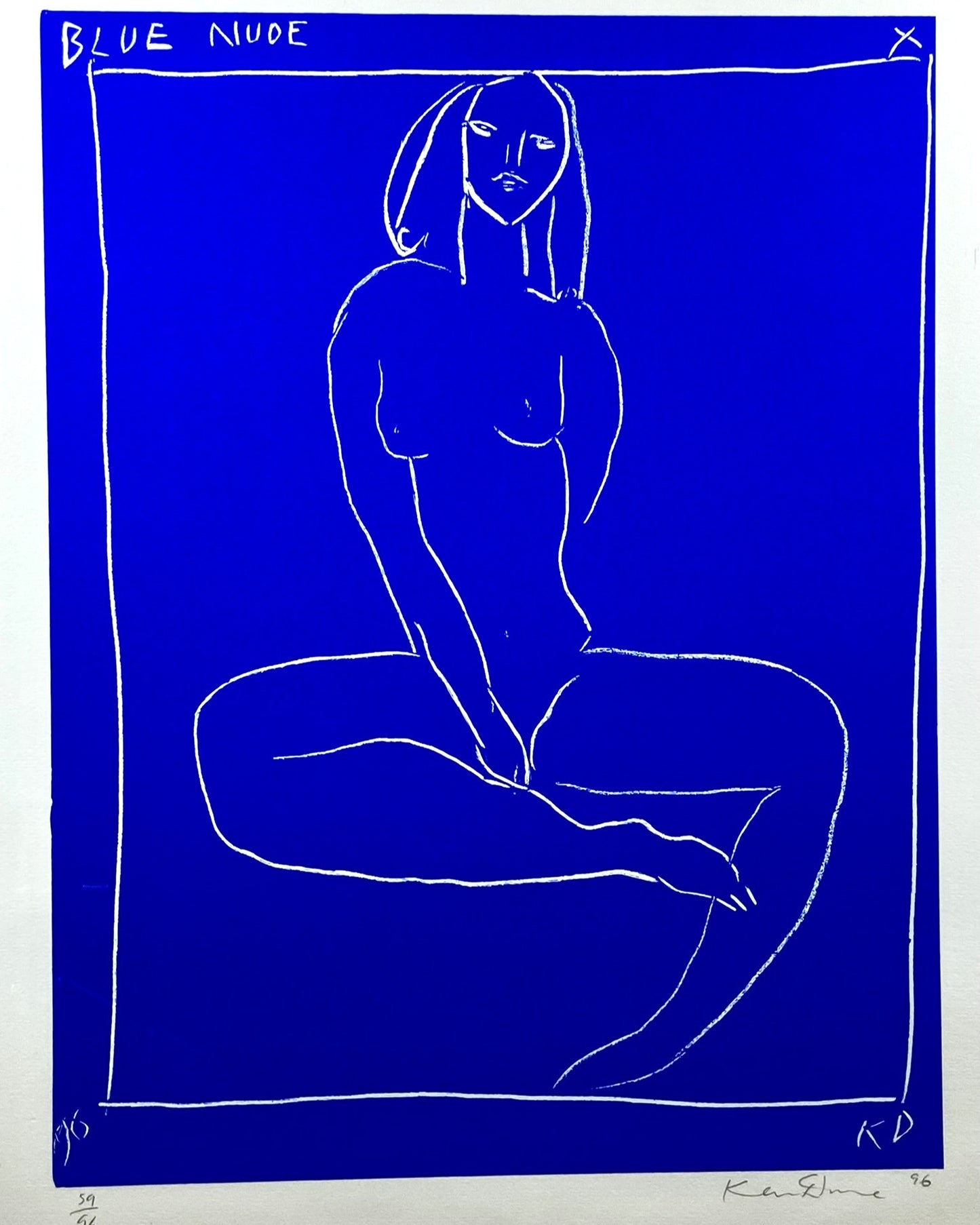 Ken Done AM (b.1940) signed limited edition screenprint ‘Blue Nude X’ 1996