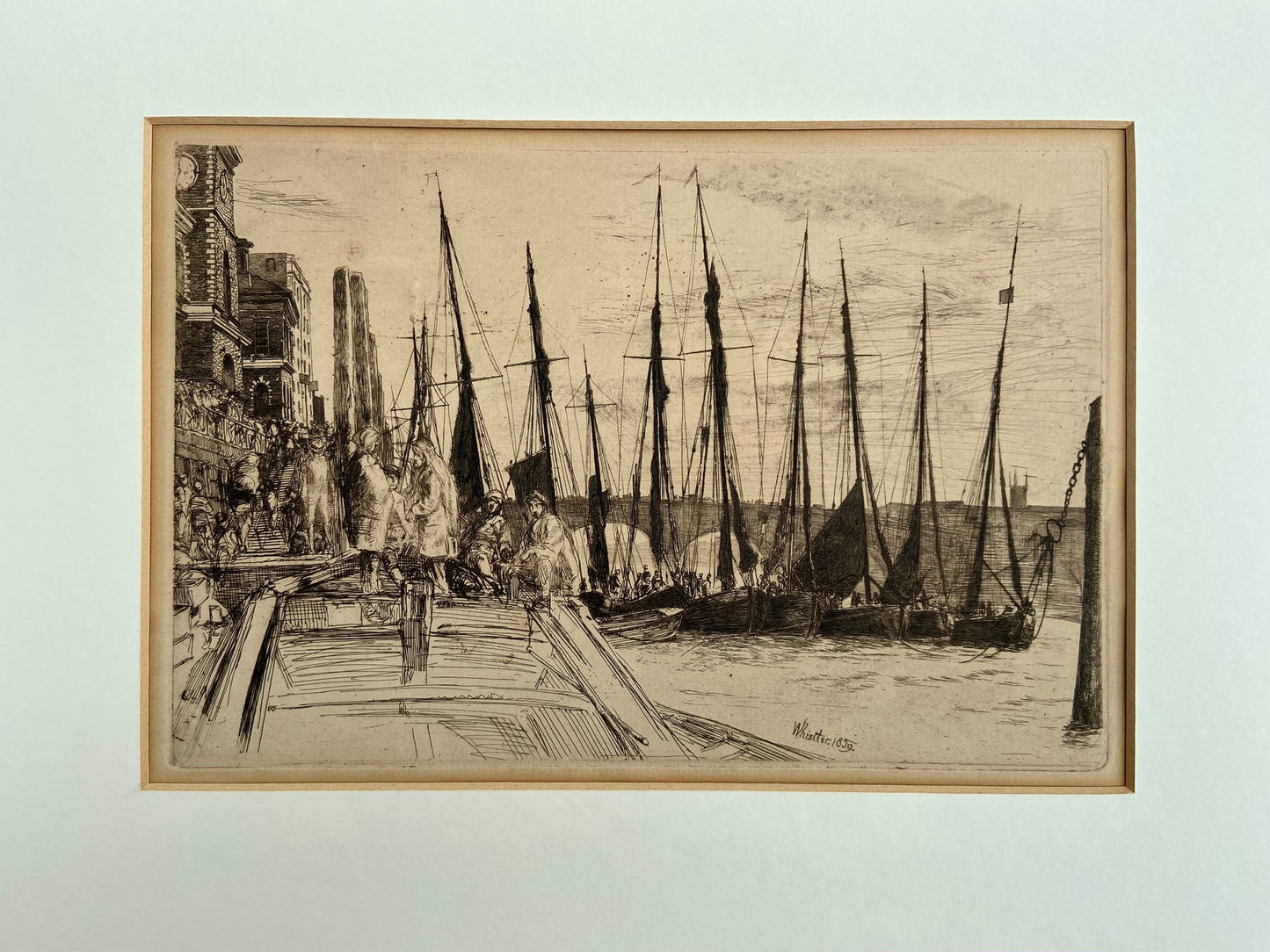 James Abbott McNeill Whistler – Billingsgate 1859 | Antique Etching with Drypoint | Framed Fine Art Print
