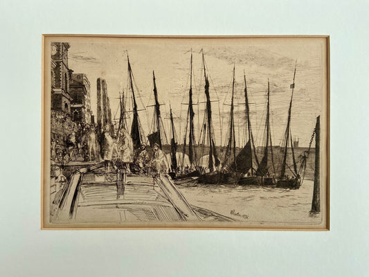 James Abbott McNeill Whistler – Billingsgate 1859 | Antique Etching with Drypoint | Framed Fine Art Print