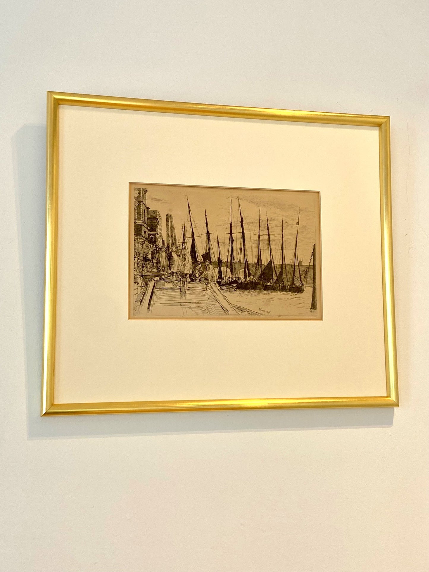 James Abbott McNeill Whistler – Billingsgate 1859 | Antique Etching with Drypoint | Framed Fine Art Print