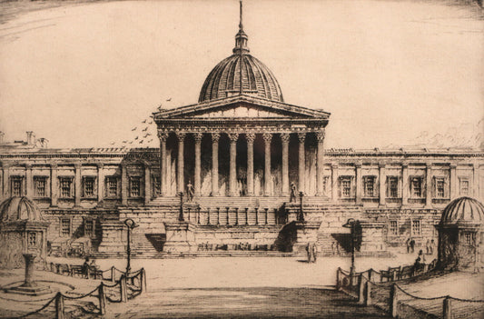 William Monk RE (1863-1937) Framed Signed Etching, UCL Main Campus, London