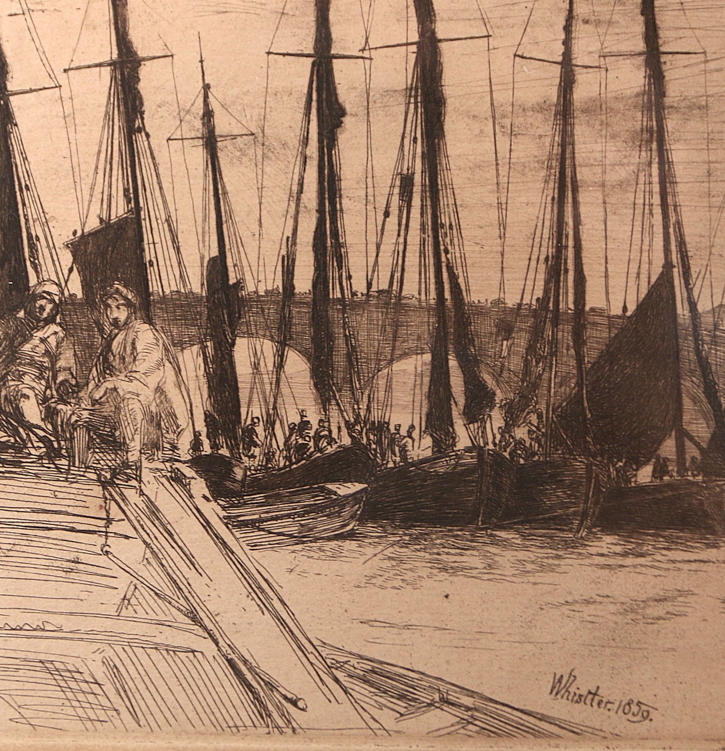 James Abbott McNeill Whistler – Billingsgate 1859 | Antique Etching with Drypoint | Framed Fine Art Print