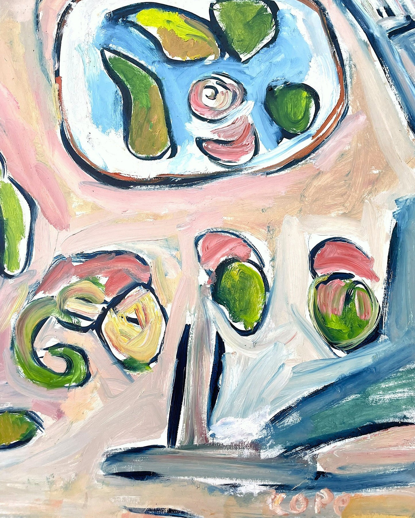 Vibrant modern still life by Irish artist Elizabeth Cope