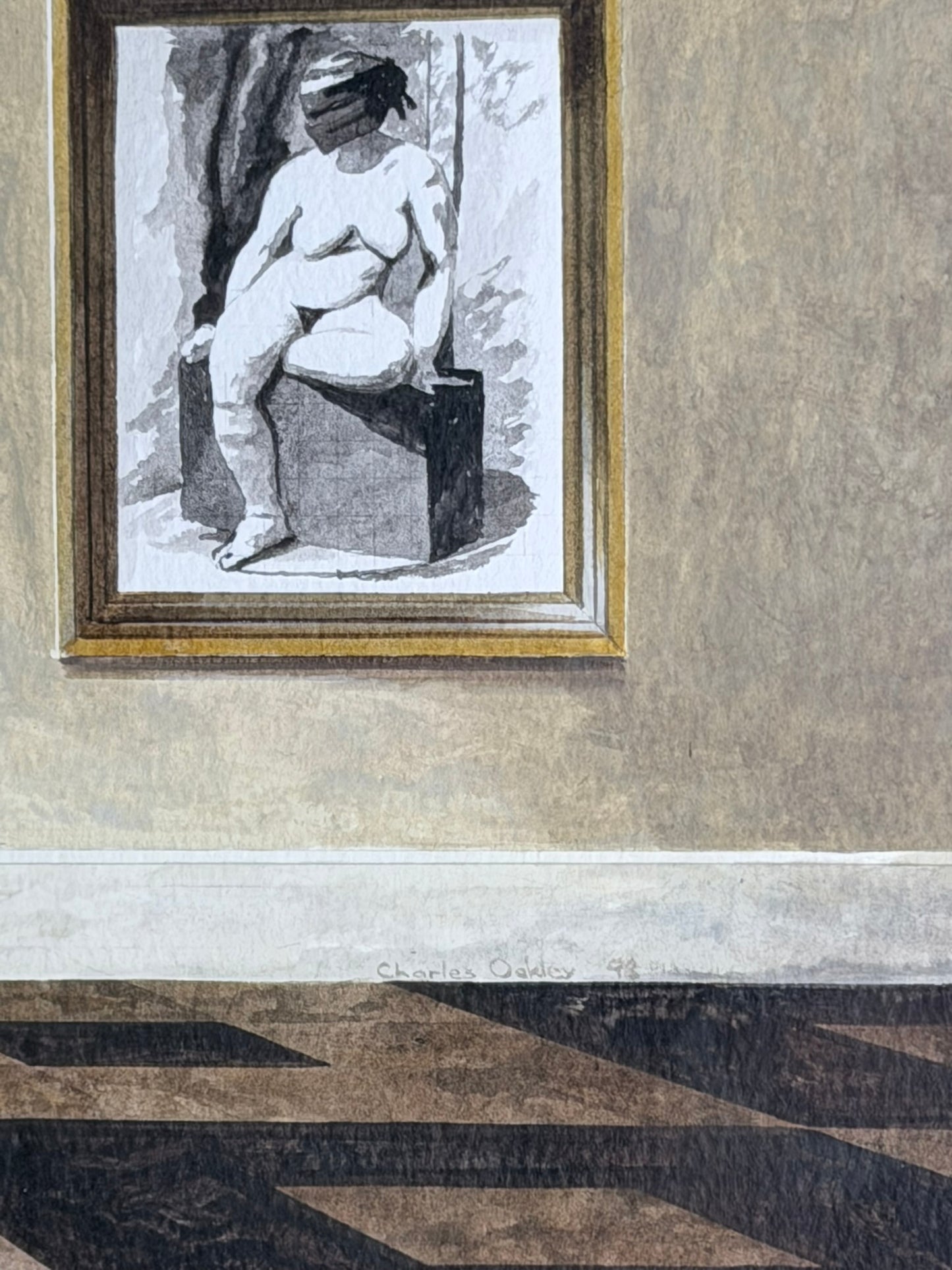 Charles Oakley (1925-2008) - Interior with Muybridge and Eakins Panels, 1998