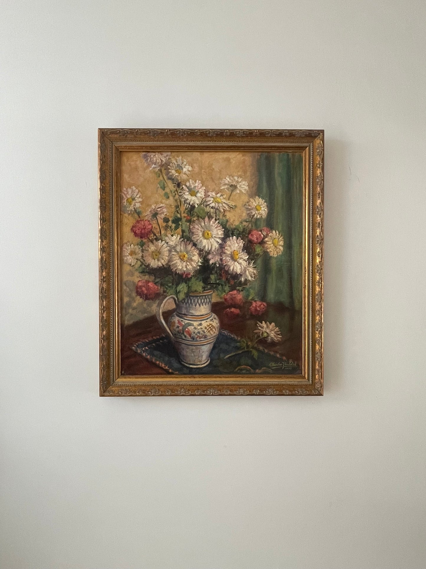 Charles Albert Youldon, Still life with flowers, oil on canvas, signed and dated 1945